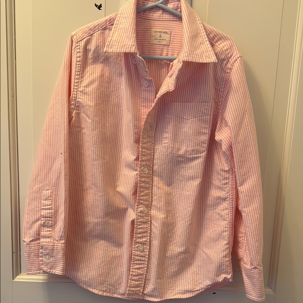 Boy’s Crewcuts Pink Striped Button-Up Shirt